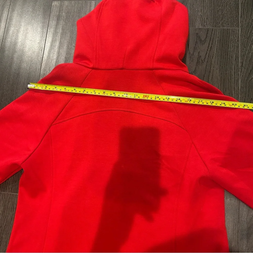 Red Hooded Dress with Zipper - Picture 9 of 11